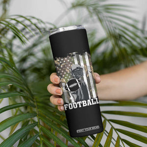 Football Players Skinny Tumbler Camo US American Flag Game Day Sport Team Vintage Patriotic TB10 Print Your Wear