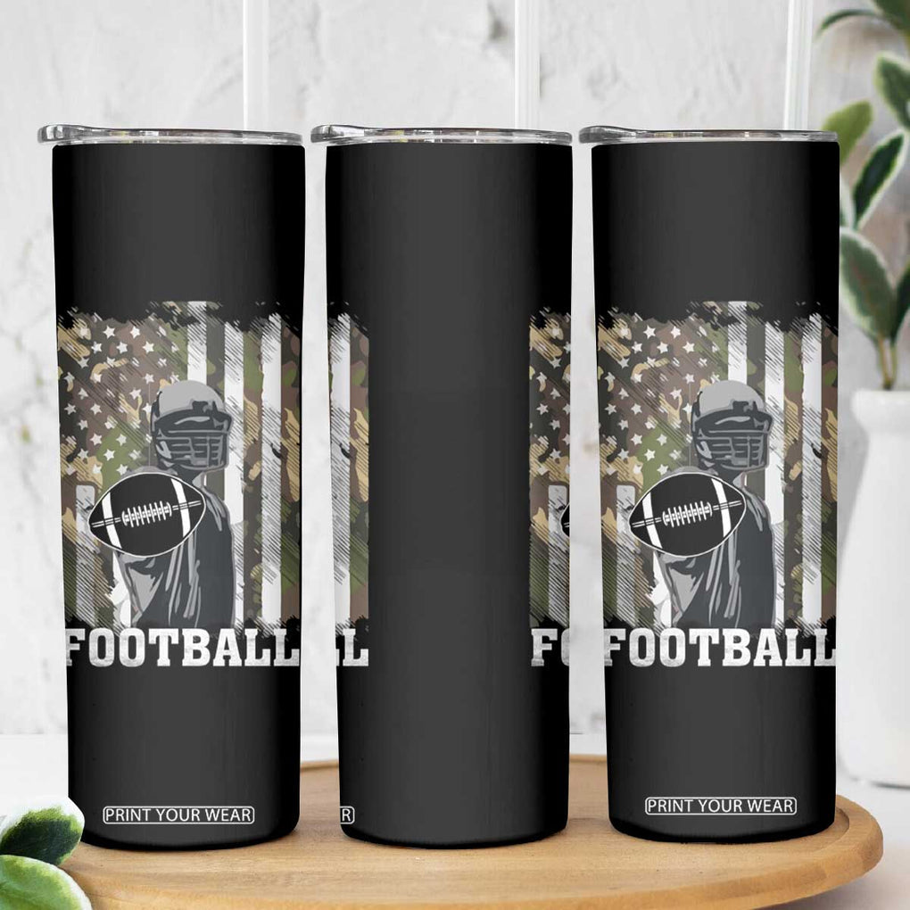 Football Players Skinny Tumbler Camo US American Flag Game Day Sport Team Vintage Patriotic TB10 Print Your Wear