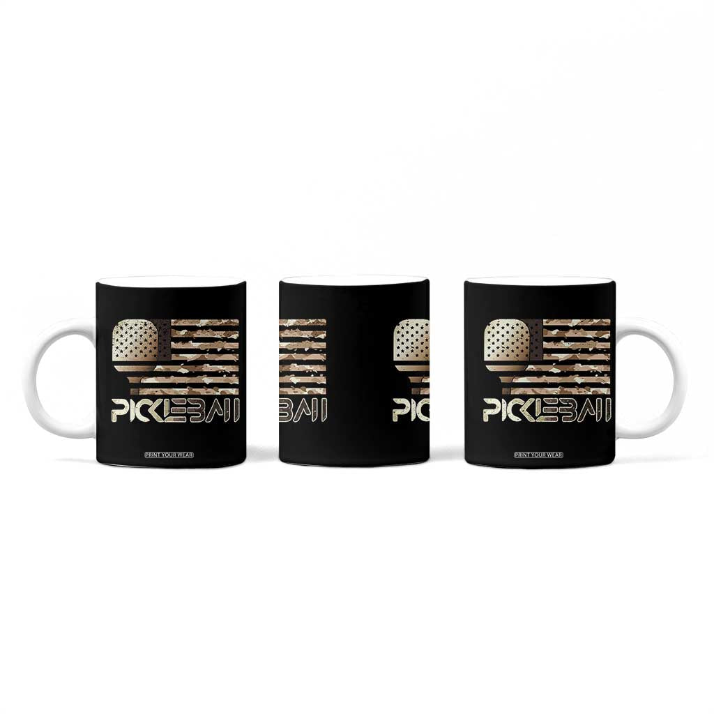Camo US Flag Pickleball Player Paddleball Lover Coffee Mug TB10 Print Your Wear