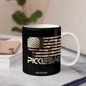 Camo US Flag Pickleball Player Paddleball Lover Coffee Mug TB10 Print Your Wear