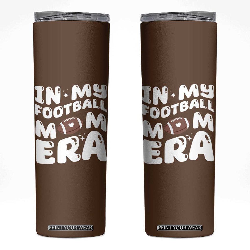 Football Mom Skinny Tumbler Game Day Football Season For Moms TB10 Brown Print Your Wear