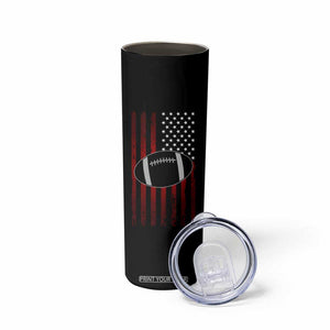 Football Lineman Skinny Tumbler Eat Sleep Block Repeat Patriotic USA Flag Defensive Linemen Gift For Men TB10 Print Your Wear