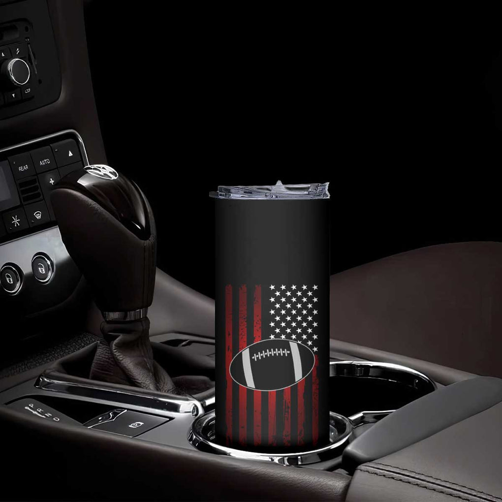 Football Lineman Skinny Tumbler Eat Sleep Block Repeat Patriotic USA Flag Defensive Linemen Gift For Men TB10 Print Your Wear