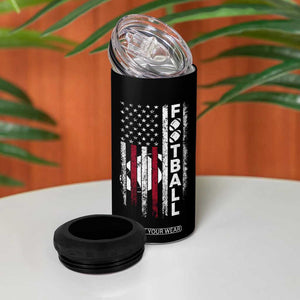 Football American Flag 4 in 1 Can Cooler Tumbler Game Day Sport Team Vintage Patriotic TB10 Print Your Wear