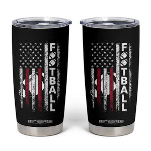 Football American Flag Tumbler Cup Game Day Sport Team Vintage Patriotic TB10 Black Print Your Wear