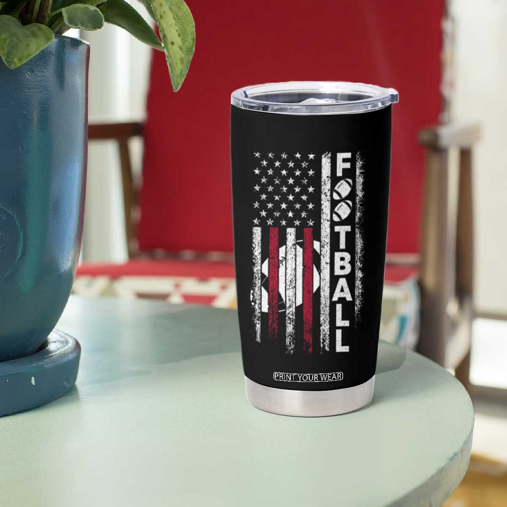 Football American Flag Tumbler Cup Game Day Sport Team Vintage Patriotic TB10 Print Your Wear