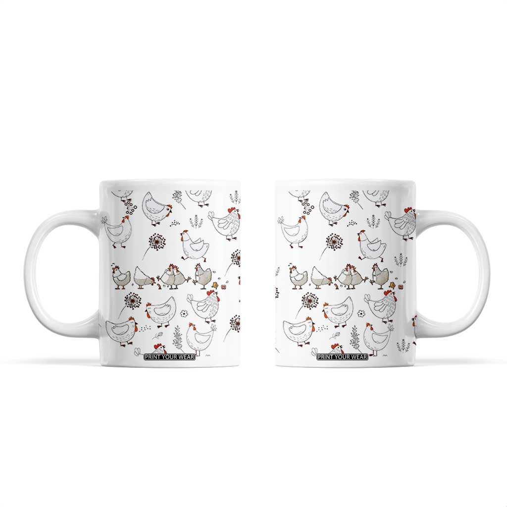 Chickens Lover Coffee Mug Farmhouse Chickens Lady Mom Gift TB10 White Print Your Wear