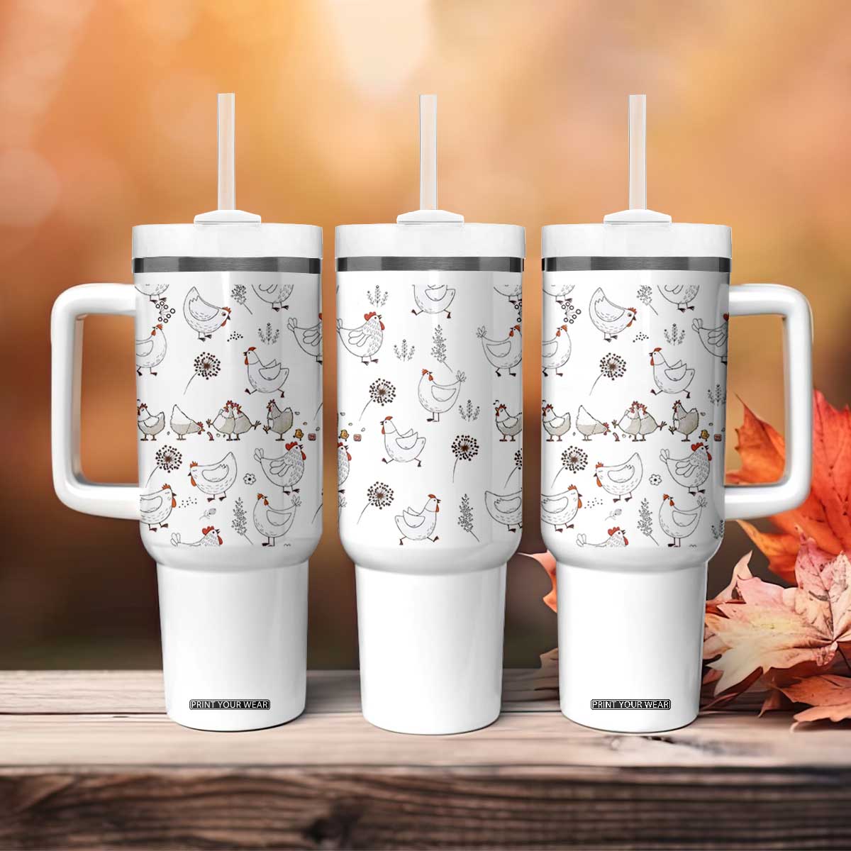 Chickens Lover Tumbler With Handle Farmhouse Chickens Lady Mom Gift TB10 Print Your Wear