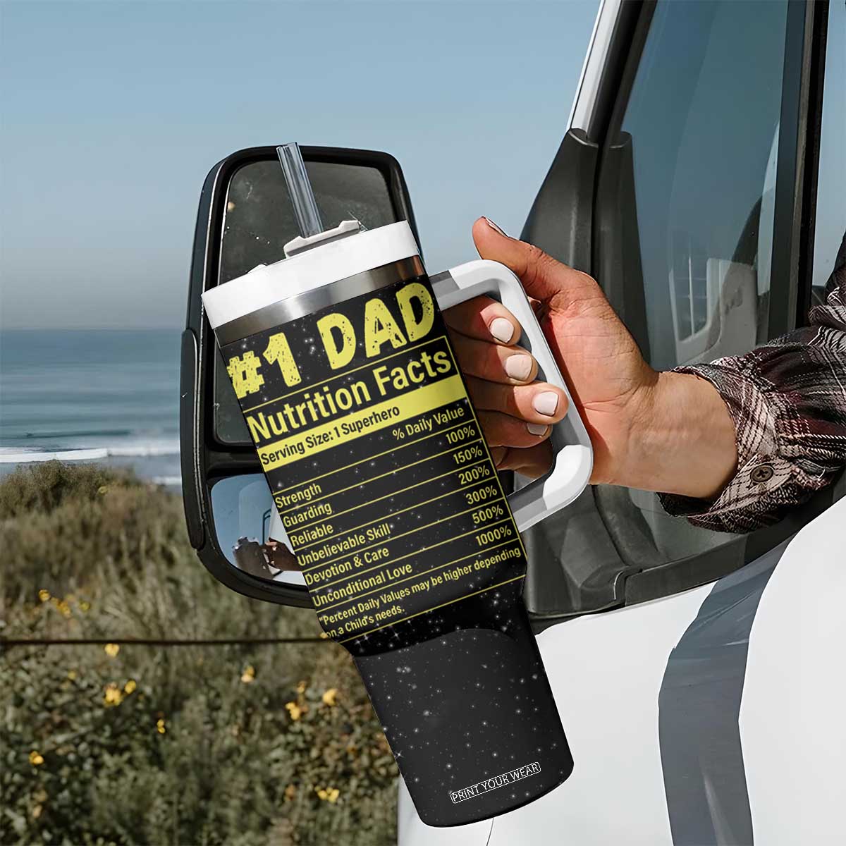 Funny Father's Day Gift For Dad Tumbler With Handle Best Dad In The Galaxy TB10 Print Your Wear