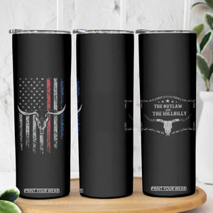 Trump Vance 2024 Election Skinny Tumbler Outlaw and Hillbilly Pro 45 Cow Skull Rodeo Western USA Flag TB10 Print Your Wear