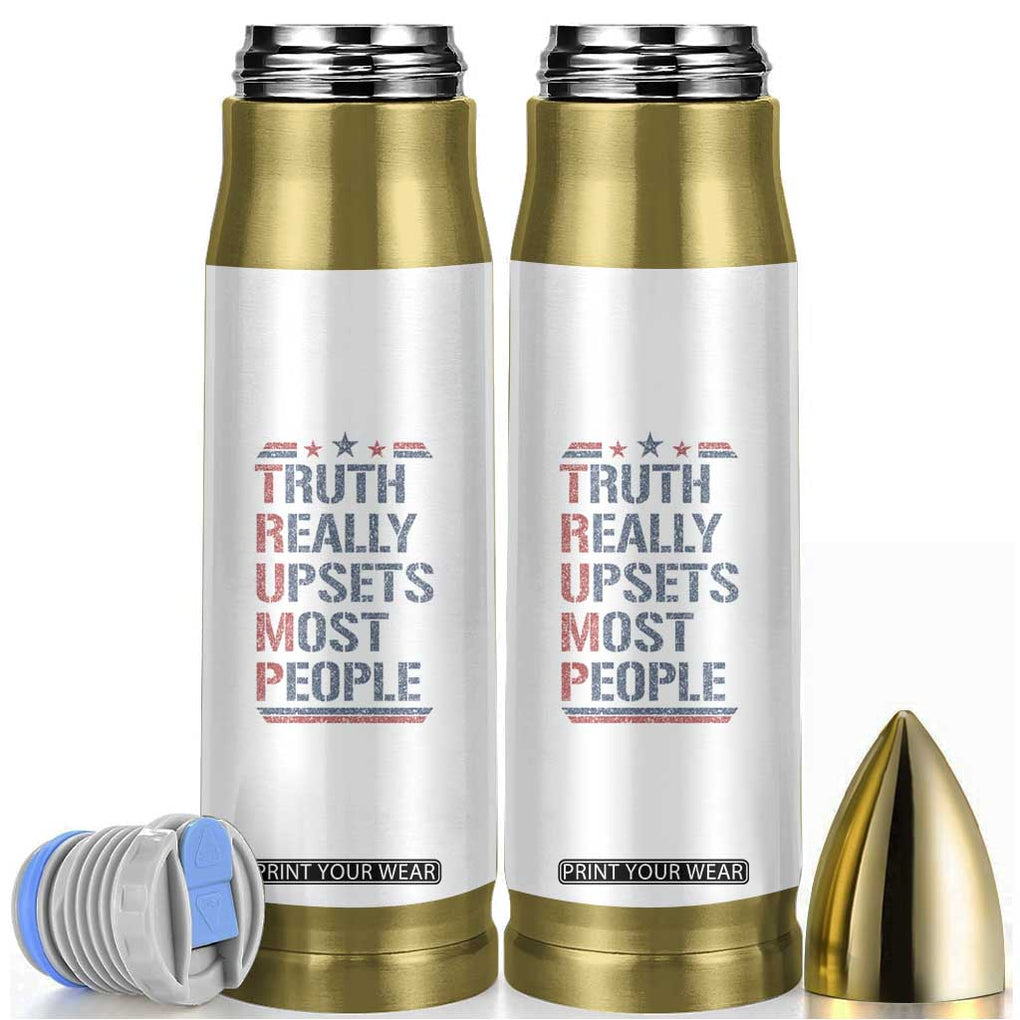 Trump 2024 Bullet Tumbler Truth Really Upsets Most People Vintage Distressed TB10 White Print Your Wear