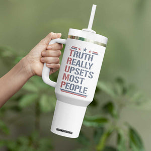 Trump 2024 Tumbler With Handle Truth Really Upsets Most People Vintage Distressed TB10 Print Your Wear