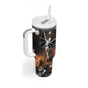 Ballerina Dancing Skeleton Tumbler With Handle I Like Spooky Things & The Word Fuck Ballet Dance Bat Wings Funny Halloween Gifts TB10 Print Your Wear