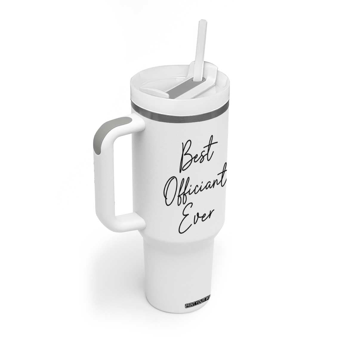 Personalized Wedding Officiant Tumbler With Handle Custom Name And Date Funny Wedding Registry Gift From Couple TB10 Print Your Wear