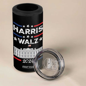 Harris Walz 2024 Election 4 in 1 Can Cooler Tumbler A Woman's Place Is In The White House 47th President Vote Blue Kamala TB10 Print Your Wear