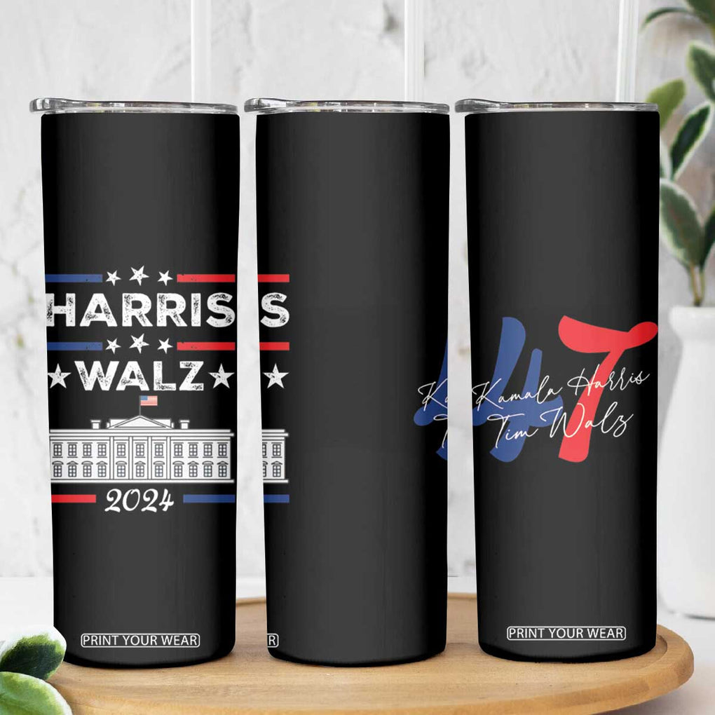 Harris Walz 2024 Election Skinny Tumbler A Woman's Place Is In The White House 47th President Vote Blue Kamala TB10 Print Your Wear