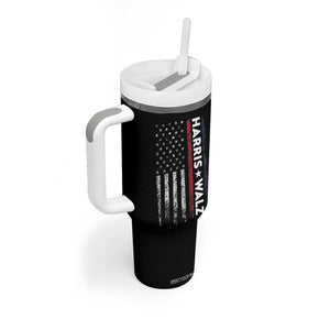 Kamala Harris Tim Walz 2024 Election Tumbler With Handle Veterans For Harris Walz Grandpa Dad Gifts American Flag TB10 Print Your Wear