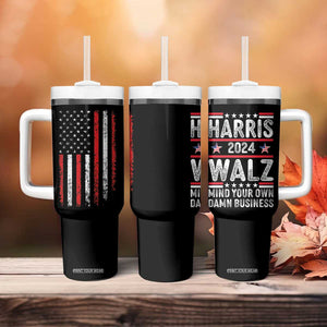 Kamala Harris Tim Walz 2024 Election Tumbler With Handle Harris Walz Mind Your Own Damn Business TB10 Print Your Wear