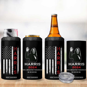 Harris 2024 Election 4 in 1 Can Cooler Tumbler Kamala Madam President American Flag TB10 Print Your Wear