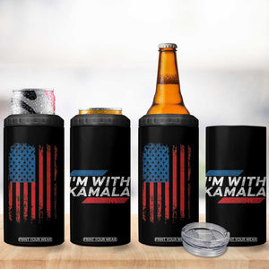 Harris 2024 Election 4 in 1 Can Cooler Tumbler I'm With Kamala First Female President American Flag TB10 Print Your Wear