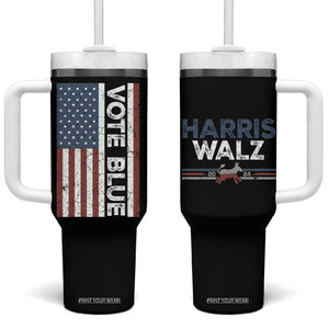 Kamala Harris Tim Walz 2024 Election Tumbler With Handle for President American Flag TB10 One Size: 40 oz Black Print Your Wear