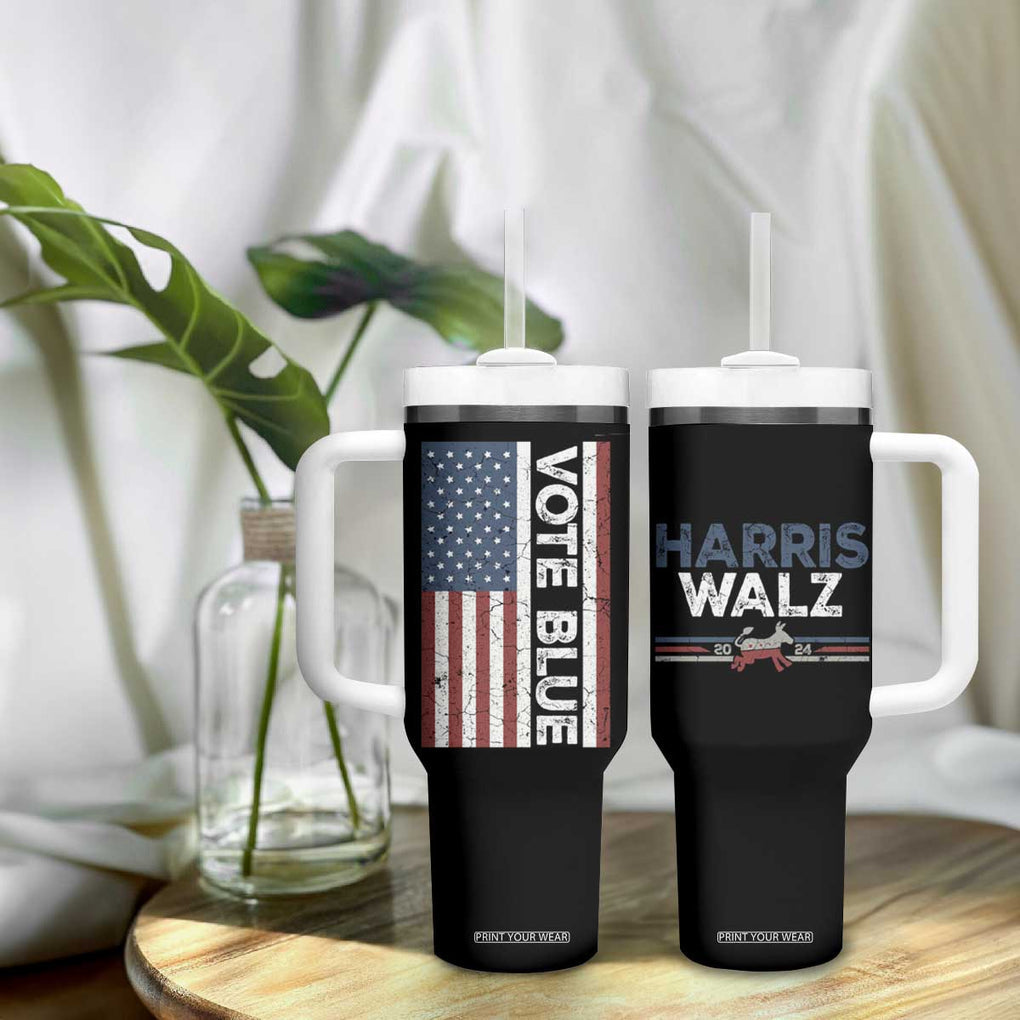 Kamala Harris Tim Walz 2024 Election Tumbler With Handle for President American Flag TB10 Print Your Wear