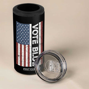 Harris Walz 2024 Election 4 in 1 Can Cooler Tumbler Vote Blue for Kamala President American Flag TB10 Print Your Wear