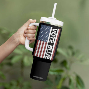 Harris Walz 2024 Election Tumbler With Handle Vote Blue for Kamala President American Flag TB10 Print Your Wear