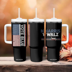 Harris Walz 2024 Election Tumbler With Handle Vote Blue for Kamala President American Flag TB10 Print Your Wear