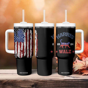 Kamala Harris Tim Walz 2024 Election Tumbler With Handle Cat Ladies Vote for Kamala President American Flag TB10 Print Your Wear