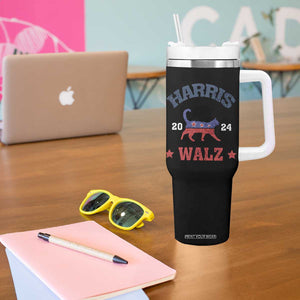 Kamala Harris Tim Walz 2024 Election Tumbler With Handle Cat Ladies Vote for Kamala President American Flag TB10 Print Your Wear