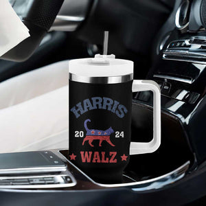 Kamala Harris Tim Walz 2024 Election Tumbler With Handle Cat Ladies Vote for Kamala President American Flag TB10 Print Your Wear