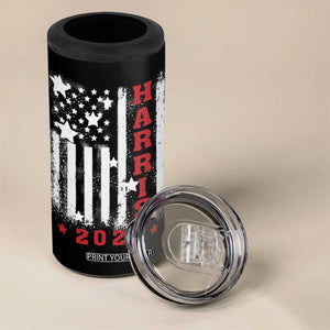 Cat Ladies for Kamala President 4 in 1 Can Cooler Tumbler Comma-La Harris 2024 Election Funny Kitty American Flag TB10 Print Your Wear