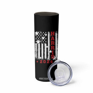 Cat Ladies for Kamala President Skinny Tumbler Comma-La Harris 2024 Election Funny Kitty American Flag TB10 Print Your Wear