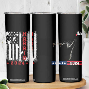 Cat Ladies for Kamala President Skinny Tumbler Comma-La Harris 2024 Election Funny Kitty American Flag TB10 Print Your Wear