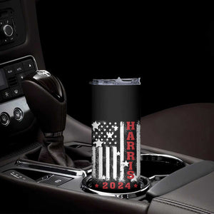 Cat Ladies for Kamala President Skinny Tumbler Comma-La Harris 2024 Election Funny Kitty American Flag TB10 Print Your Wear