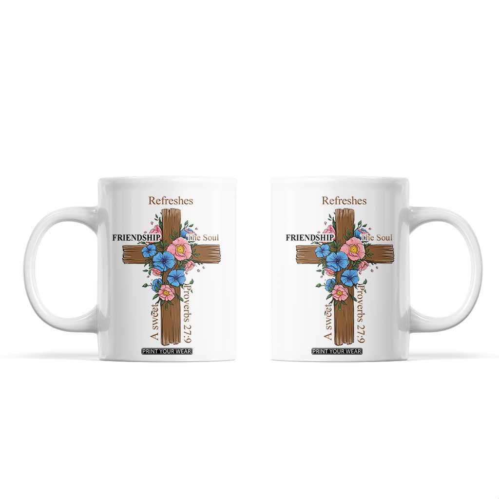 Friendship Gifts for Women Coffee Mug A Sweet Friendship Refreshes The Soul Christian Gift TB10 Black Print Your Wear