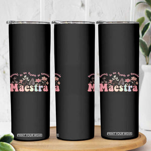 Maestra Skinny Tumbler Vintage Floral Spanish Teacher Appreciation Gift Back To School TB10 Print Your Wear