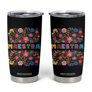 Maestra Bilingue Teacher Tumbler Cup Cinco De Mayo Spanish Mexican Teacher In Spansish TB10 Black Print Your Wear