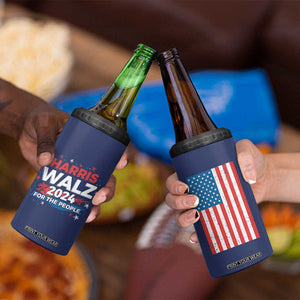 Harris Walz 2024 For The People 4 in 1 Can Cooler Tumbler Vote Blue Vice President VP American Flag TB10 Print Your Wear