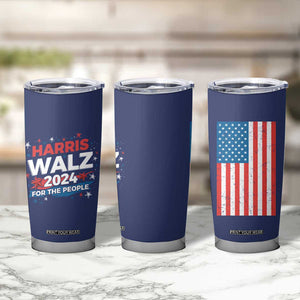 Harris Walz 2024 For The People Tumbler Cup Vote Blue Vice President VP American Flag TB10 Print Your Wear