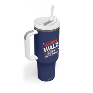 Harris Walz 2024 For The People Tumbler With Handle Vote Blue Vice President VP American Flag TB10 Print Your Wear