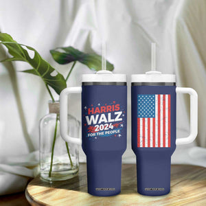 Harris Walz 2024 For The People Tumbler With Handle Vote Blue Vice President VP American Flag TB10 Print Your Wear