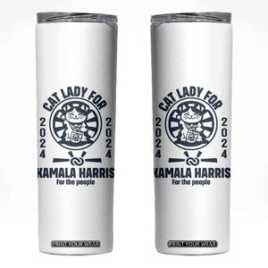 Childless Cat Lady Kamala Skinny Tumbler Harris For The People President 2024 Feminist Womens Power TB10 White Print Your Wear