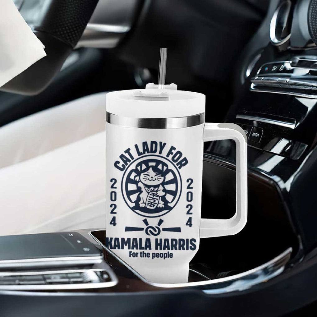 Childless Cat Lady Kamala Tumbler With Handle Harris For The People President 2024 Feminist Womens Power TB10 Print Your Wear