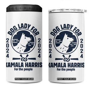 Childless Dog Lady Kamala 4 in 1 Can Cooler Tumbler Harris For The People President 2024 Feminist Womens Power TB10 One Size: 16 oz White Print Your Wear