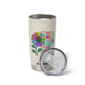 Retro Funny Kamala Harris Tim Walz 2024 Tumbler Cup With Flower Unity Over Division Democrat Election 2024 TB10 Print Your Wear