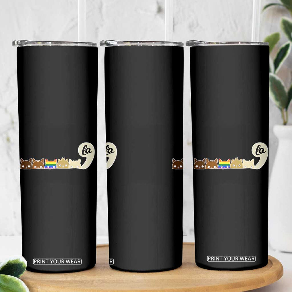 Peace LGBT Kamala Harris Tim Walz 2024 Skinny Tumbler Comma La 'Kamala' Childless Cat Ladies Fun Gift TB10 Print Your Wear