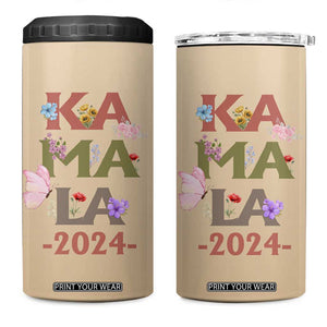 Kamala Harris 2024 Election 4 in 1 Can Cooler Tumbler Madam President With Flower TB10 One Size: 16 oz Brown Print Your Wear