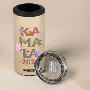 Kamala Harris 2024 Election 4 in 1 Can Cooler Tumbler Madam President With Flower TB10 Print Your Wear